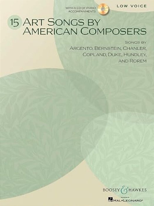 15 Art Songs By American Composers: Low Voice, Book/CD-..