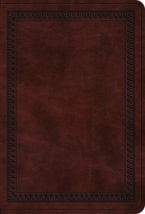 Esv Large Print Value Compact Bible (Trutone, Mahogany, Border Design)-..