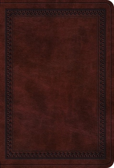 Esv Large Print Value Compact Bible (Trutone, Mahogany, Border Design)-..