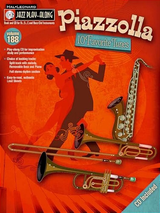 Piazzolla - Ten Favorite Tunes: Jazz Play-Along Series, Volume 188 (Book/Online Audio)-..