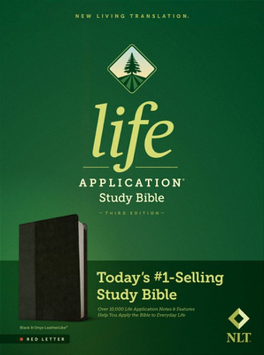 Nlt Life Application Study Bible, Third Edition (Leatherlike, Black/Onyx, Red Letter)-..