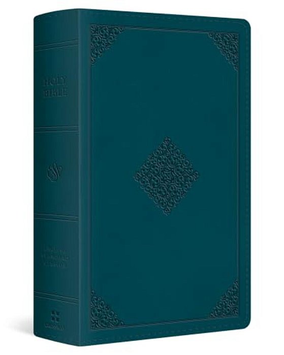 Esv Large Print Personal Size Bible, Red Letter (Trutone, Deep Teal, Ornament Design)-..