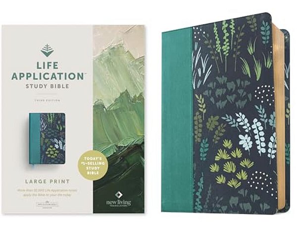 Nlt Life Application Study Bible, Third Edition, Large Print (Leatherlike, Meadow Teal, Red Letter)-..