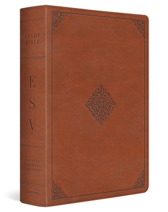 Esv Study Bible (Trutone, English Saddle, Ornament Design)-..