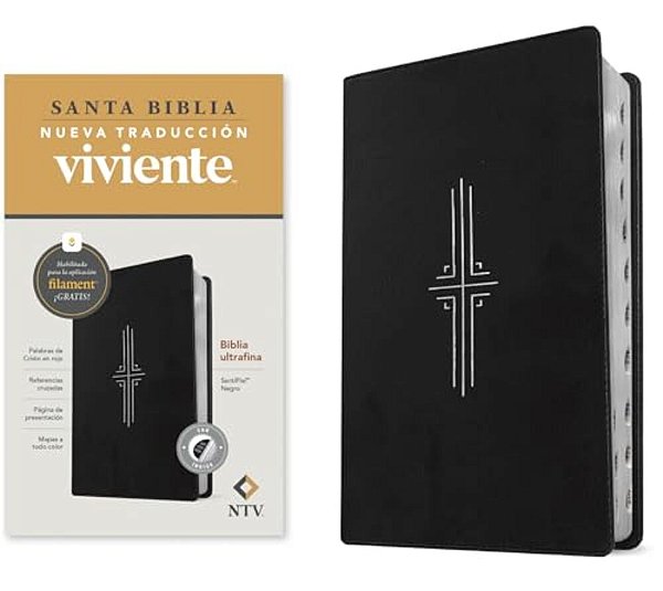 Biblia Ultrafina Ntv, Con Filament (Sentipiel, Negro, Índice, Letra Roja)-..