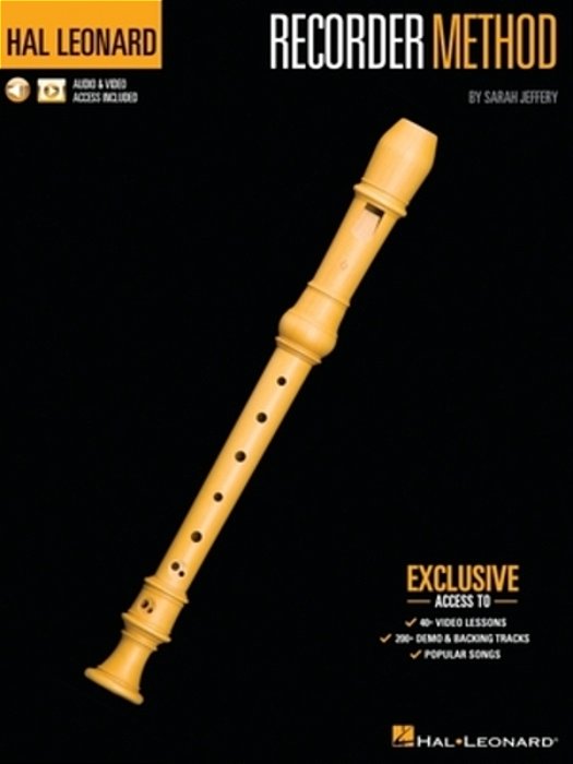 Hal Leonard Recorder Method By Sarah Jeffery - Book With 200+ Audio Demo & Backing Tracks & 40+ Video Lessons Included-..