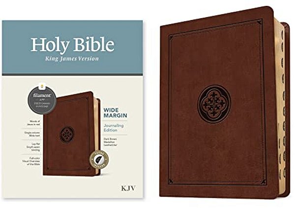 Kjv Wide Margin Bible, Filament Enabled (Leatherlike, Dark Brown Medallion, Indexed, Red Letter)-..