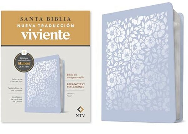 Biblia De Margen Amplio Ntv Con Filament (Sentipiel, Floral, Letra Roja)-..