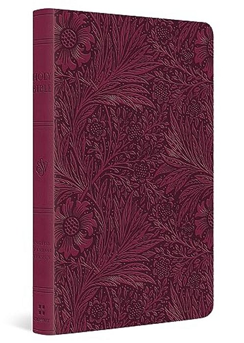 Esv Large Print Value Thinline Bible (Trutone, Raspberry, Floral Design)-..