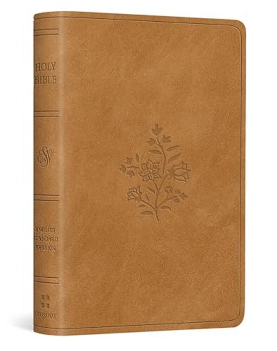 Esv Vest Pocket New Testament With Psalms And Proverbs, Red Letter (Trutone, Nubuck Caramel, Wildflower Design)-..