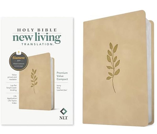 Nlt Premium Value Compact Bible, Filament Enabled (Leatherlike, Ivory Vine)-..