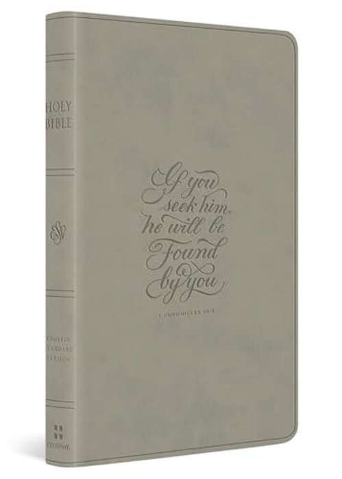 Esv Large Print Value Thinline Bible (Trutone, Stone, 1 Chronicles 28:9 Design)-..