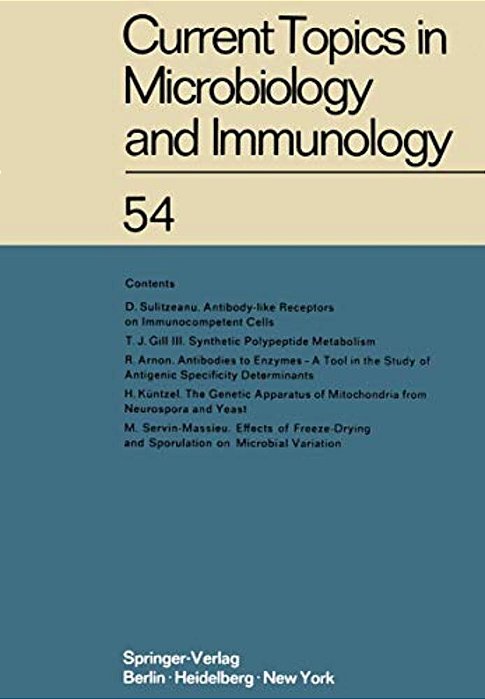 Current Topics In Microbiology And Immunology: Ergebnisse Der Mikrobiologie Und Immunitätsforschung-..