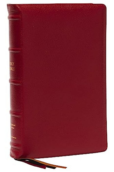 Kjv Holy Bible: Large Print Single-Column With 43,000 End-Of-verse Cross References, Red Goatskin Leather, Premier Collection, Personal Size, Thumb In-..