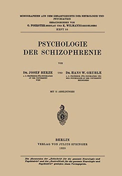 Psychologie Der Schizophrenie-..