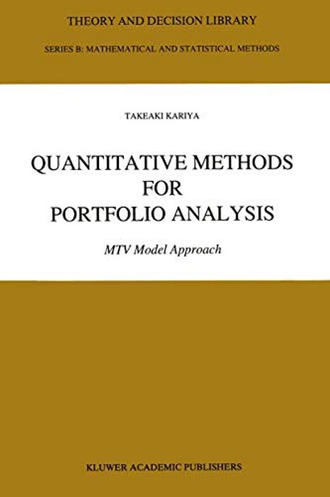 Quantitative Methods For Portfolio Analysis: Mtv Model Approach-..