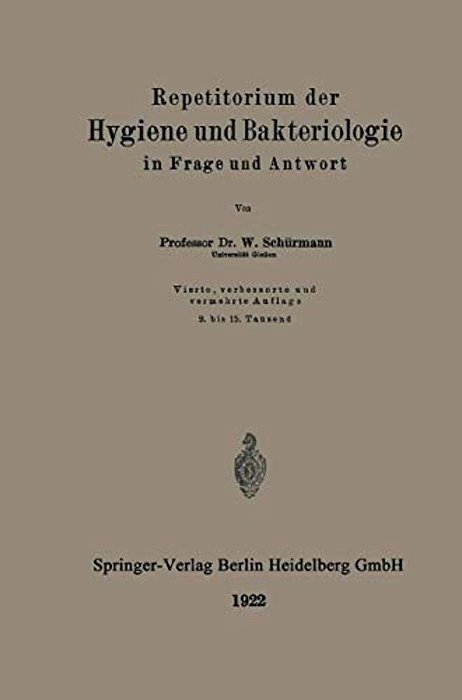 Repetitorium Der Hygiene Und Bakteriologie In Frage Und Antwort-..