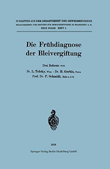 Die Frühdiagnose Der Bleivergiftung-..
