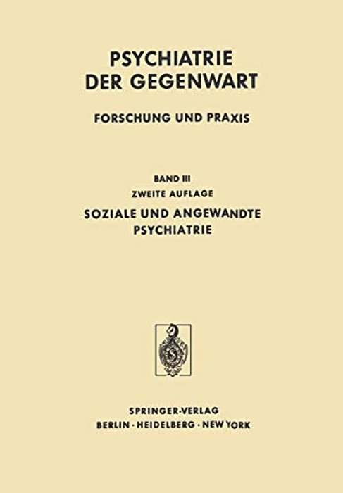 Soziale Und Angewandte Psychiatrie-..
