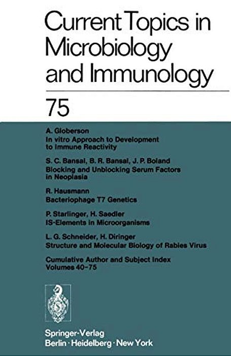 Current Topics In Microbiology And Immunology/Ergebnisse Der Microbiologie Und Immunitätsforschung-..