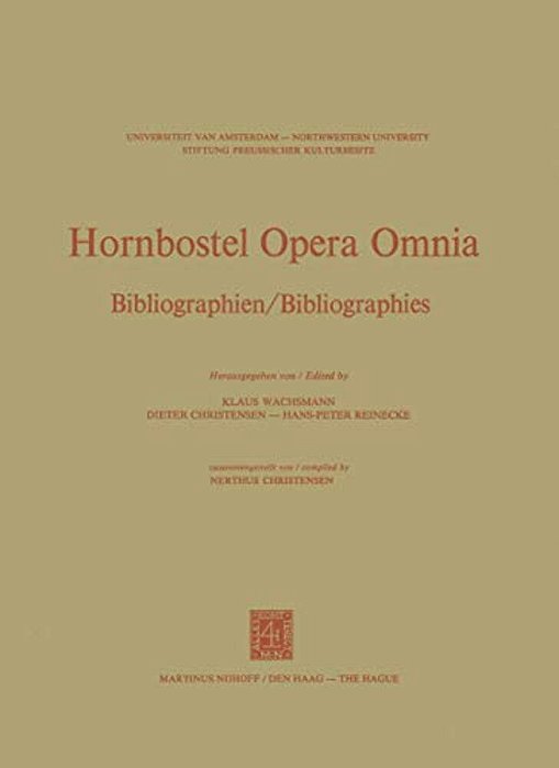 Hornbostel Opera Omnia: Bibliographien/Bibliographies-..