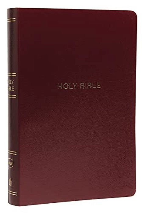 Nkjv, Reference Bible, Center-Column Giant Print, Leather-Look, Burgundy, Red Letter Edition, Comfort Print-..