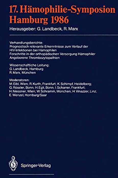17. Hämophilie-Symposion: Hamburg 1986-..