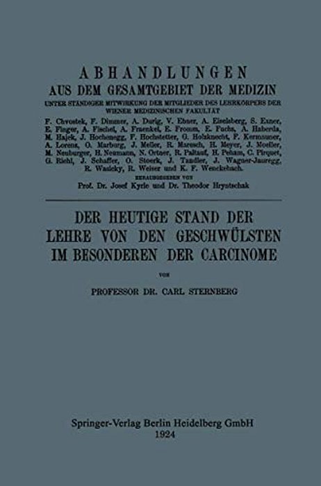 Der Heutige Stand Der Lehre Von Den Geschwülsten Im Besonderen Der Carcinome-..