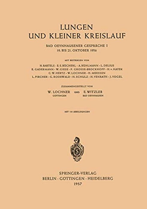 Lungen Und Kleiner Kreislauf: 19. Bis 21. Oktober 1956-..