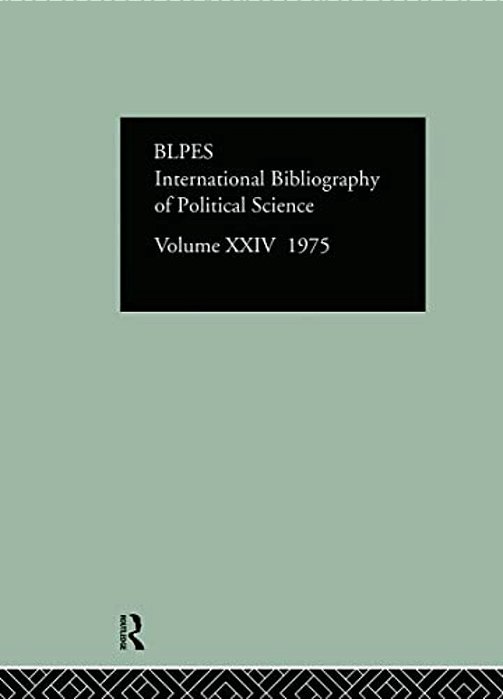 Ibss: Political Science: 1975 Volume 24-..