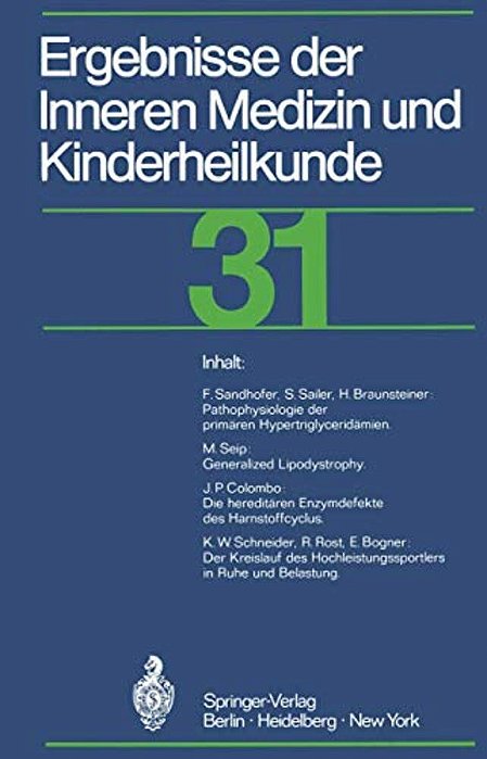 Ergebnisse Der Inneren Medizin Und Kinderheilkunde-..