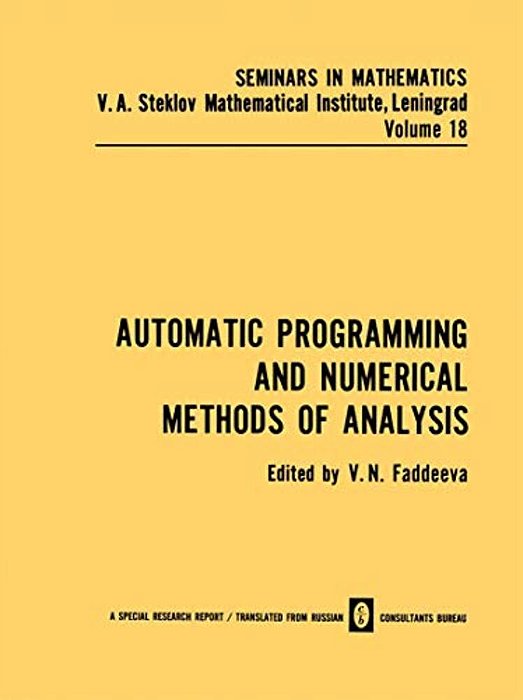 Automatic Programming And Numerical Methods Of Analysis-..
