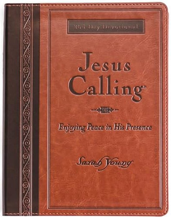 Jesus Calling, Large Text Brown Leathersoft, With Full Scriptures: Enjoying Peace In His Presence (A 365-Day Devotional)-..