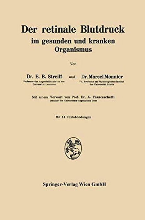 Der Retinale Blutdruck Im Gesunden Und Kranken Organismus-..