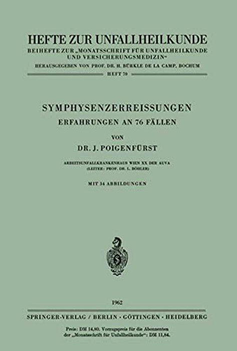 Symphysenzerreissungen: Erfahrungen An 76 Fällen-..