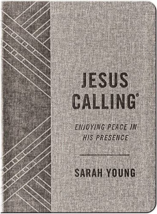 Jesus Calling, Textured Gray Leathersoft, With Full Scriptures: Enjoying Peace In His Presence (A 365-Day Devotional)-..