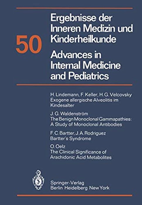 Ergebnisse Der Inneren Medizin Und Kinderheilkunde/Advances In Internal Medicine And Pediatrics-..