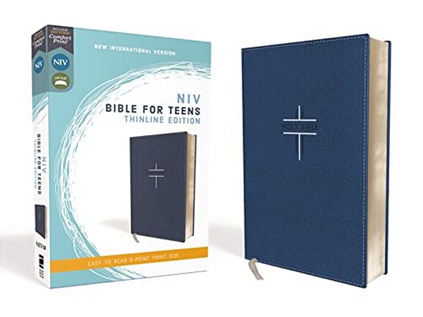 Niv, Bible For Teens, Thinline Edition, Leathersoft, Blue, Red Letter Edition, Comfort Print-..