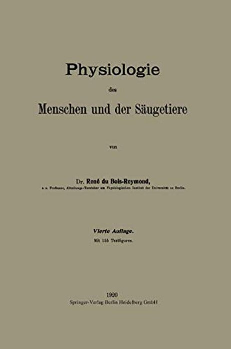 Physiologie Des Menschen Und Der Säugetiere-..