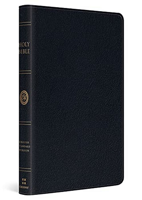 Esv Thinline Bible, Red Letter (Genuine Leather, Black)-..