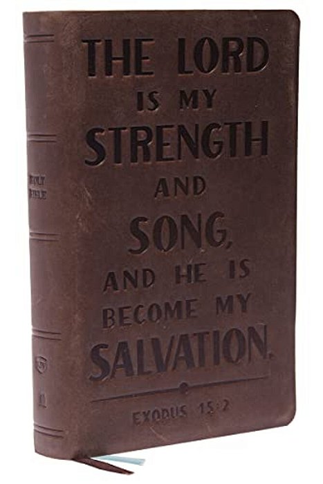 Kjv Holy Bible: Personal Size With Cross References, Brown Genuine Leather, Red Letter, Comfort Print: King James Version (Verse Art Cover Collection)-..