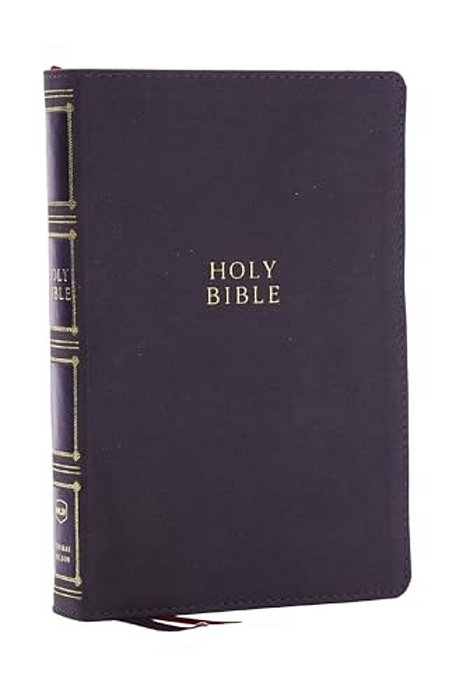 Nkjv, Compact Center-Column Reference Bible, Gray Leathersoft, Red Letter, Comfort Print-..