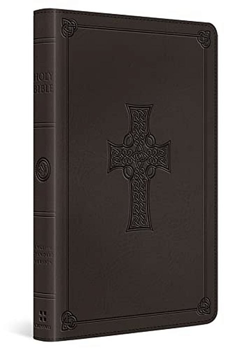 Esv Thinline Bible, Red Letter (Trutone, Charcoal, Celtic Cross Design)-..
