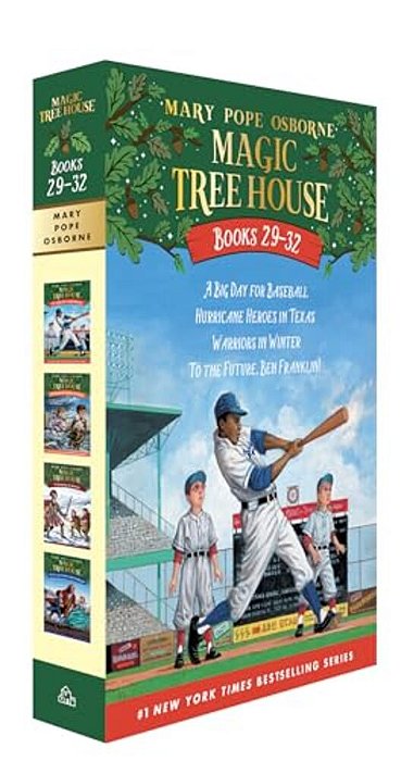 Magic Tree House Books 29-32 Boxed Set: A Big Day For Baseball; Hurricane Heroes In Texas; Warriors In Winter; To The Future, Ben Franklin!-..