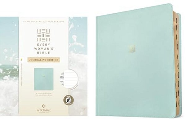 Nlt Every Woman's Bible, Journaling Edition, Filament Enabled (Leatherlike, Seafoam Blue, Indexed, Red Letter)-..
