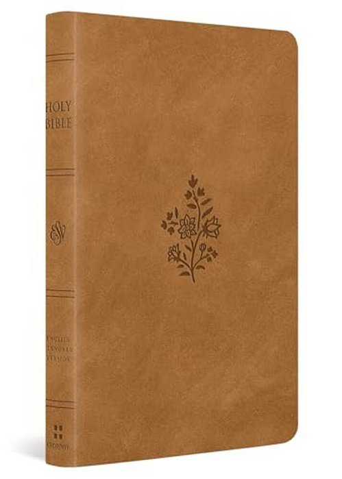 Esv Large Print Value Thinline Bible (Trutone, Nubuck Caramel, Wildflower Design)-..