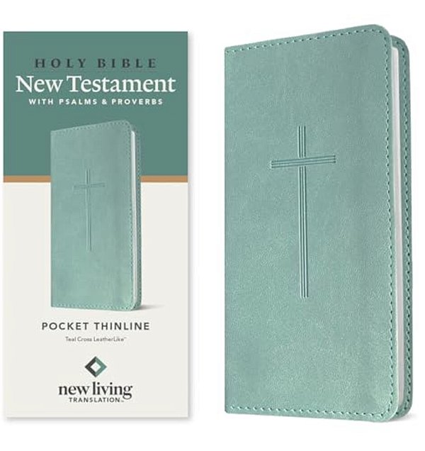 Nlt Pocket Thinline New Testament With Psalms And Proverbs (Leatherlike, Teal Cross)-..
