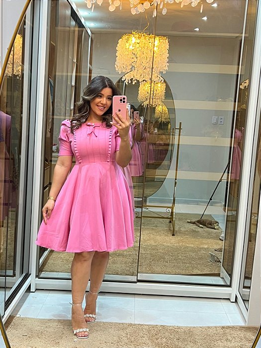 Vestido Feminino Dress Vestido Crepe Boneca Vestido Boneca Carol