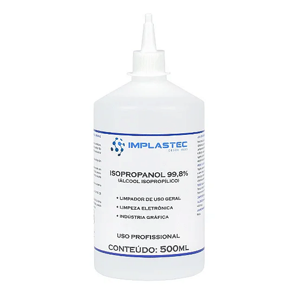 Álcool Isopropílico 99,9% 500ml Implastec - Limpeza Profissional e Eficaz