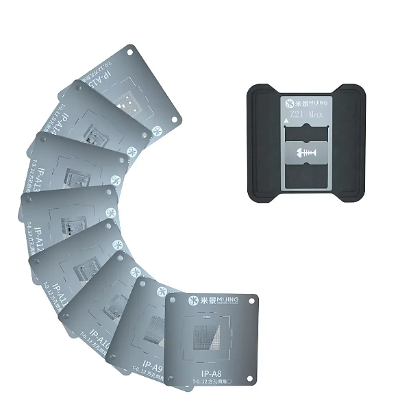 Estação de Reballing MIJING Z21 MAX com 12 Estênceis para CPUs de iPhone 6-15 Pro Max